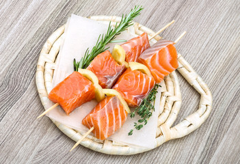 Salmon skewer