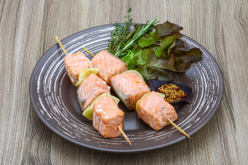 Salmon skewer