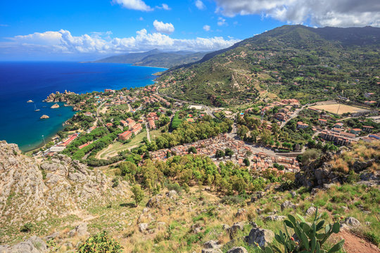 Fantastic Landscape at the italien sicilian Coastal City of Cefa