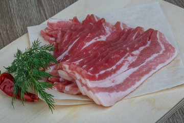 Raw bacon