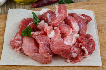 Diced pork meat