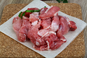 Diced pork meat