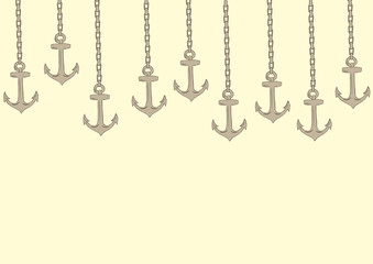 Fototapeta na wymiar Anchors on chains
