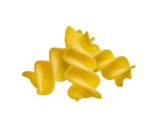 Fototapeta na wymiar Italian eliche pasta macro isolated on white