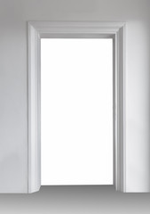 Open door isolated on white