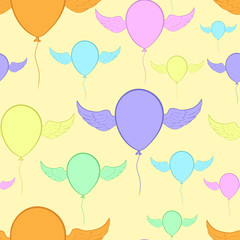 Seamless color winged balloons