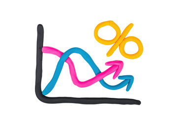 Graph from children bright plasticine - Stock Image macro.