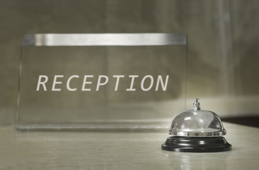 Hotel reception with bell