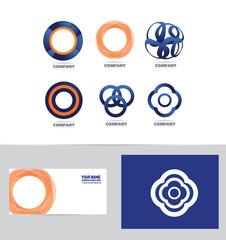 Abstract circle flower logo set