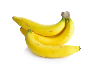 Ripe banana on white background