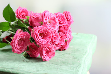 Beautiful roses on bright background
