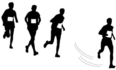 runners in race sillhouette