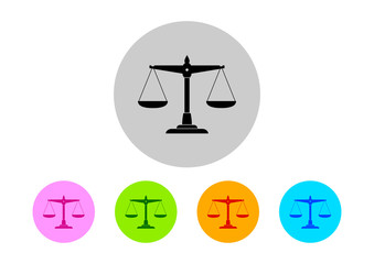 Colorful scale icons on white background