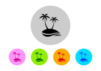 Fototapeta na wymiar Colorful island icons on white background
