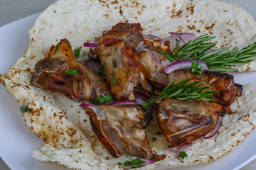 Grilled lamb ribs
