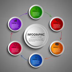 Info graphic round design element template