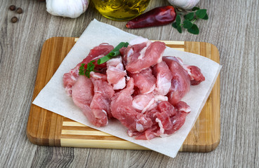 Diced pork meat