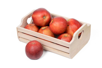 Äpfel rot in Holzkiste