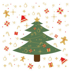 Christmas traditional celebrating decoration items. 