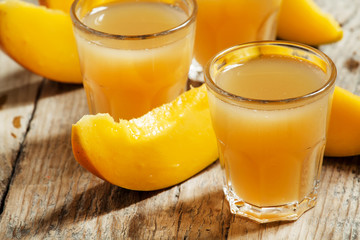 Mango juice, selective focus