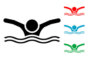 Pictograma nadador frontal varios colores