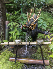 Dragon water fountain at a shrine