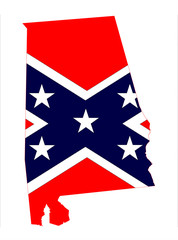 Alabama State With Confederate Flag