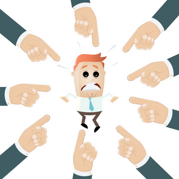 schuld business mann finger zeichen