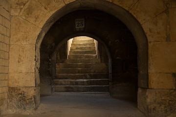 Fototapeta na wymiar passageways of the Roman arena in Arles, France