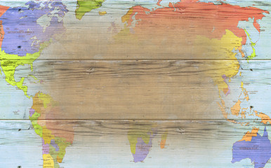 Vintage wooden map - background