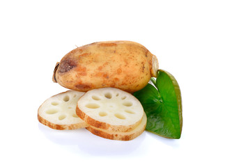 Lotus root on the white background