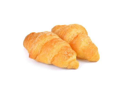 fresh croissant on white background