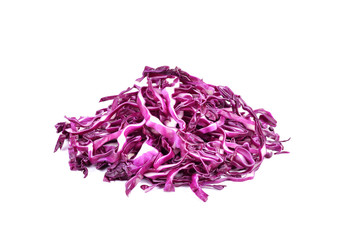 red cabbage sliced on white background