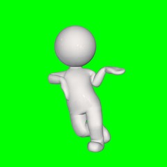 3D people - lean 4 - green screen