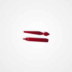 Paintbrush Red 3d  illustration