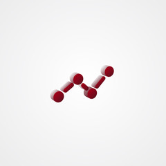 Graph Red 3d  illustration