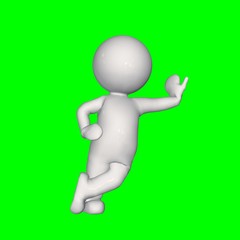 3D people - lean 1 - green screen