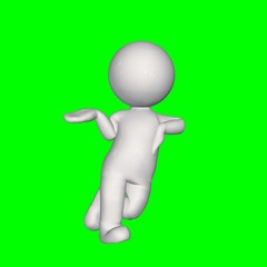 3D people - lean 2 - green screen