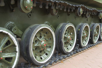 Fototapeta na wymiar Russian tank caterpillar track