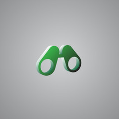 Binoculars Green 3d  illustration