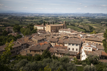Fototapeta na wymiar San Gimignano, view of the surrounding area, Tuscany, Italy