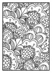 Sewing fabric with Black and white background for coloring book ...