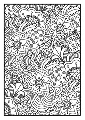 Sewing fabric with Black and white background for coloring book ...