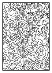 Sewing fabric with Black and white background for coloring book ...