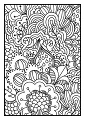 Black and white background for coloring book.