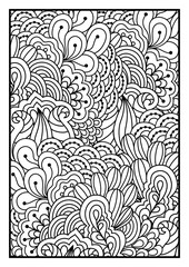 Black and white background for coloring book.