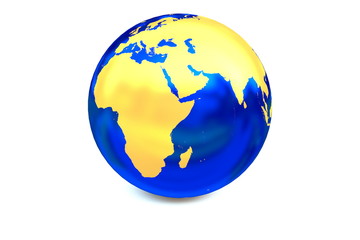 An isolated globe focus to Africa and the middle east area