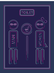 Toilet line design icon man and women