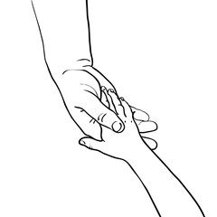 Сhildren's hand in the hand of an adult