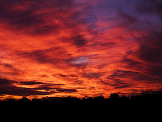 Beautiful sunset in the city